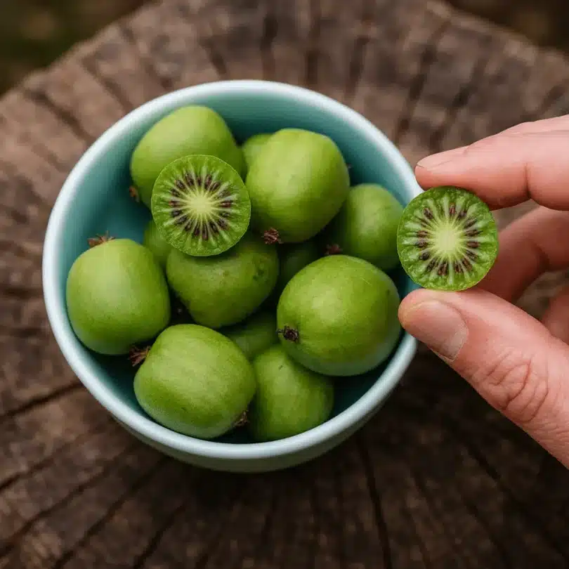 Actinidia arguta ‘Issai’ (Kiwaï autofertile, Kiwi de Sibérie) Plant