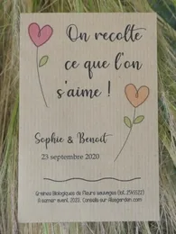 Cadeau d'invité mariage à semer (On récolte ce que l'on s'aime)