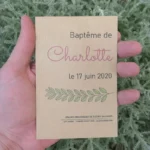 Faire-part de baptême à semer